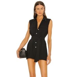 Amanda Uprichard Edith Romper in Black